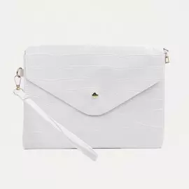 Клатч на клапане, цвет белый