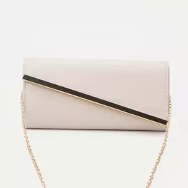 Клатч на клапане, цвет бежевый