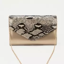 Сумка-клатч на клапане, цвет бронзовый