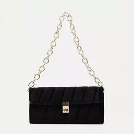 Клатч на клапане, цвет чёрный