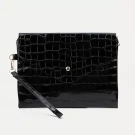 Клатч на клапане, цвет чёрный