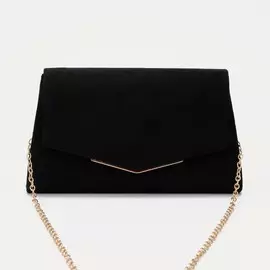 Клатч на клапане, цвет чёрный