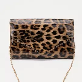 Сумка-клатч на клапане, цвет коричневый