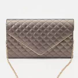 Клатч на клапане, цвет серый