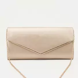 Сумка-клатч на клапане, цвет золотистый