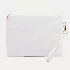 Клатч на молнии, цвет белый