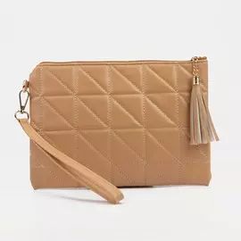 Клатч на молнии, цвет бежевый