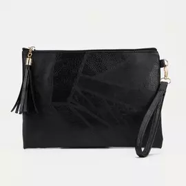 Клатч на молнии, цвет чёрный