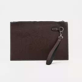 Сумка-клатч на молнии, цвет коричневый