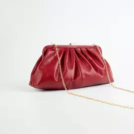 Клатч, отдел на фермуаре, цвет бордовый