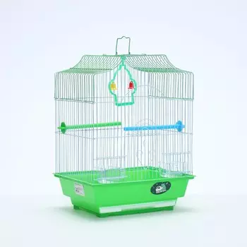 Клетка для птиц укомплектованная bd-1/4f, 30 х 23 х 39 см, зеленая