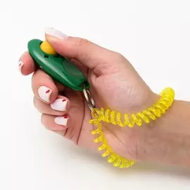 Кликер для дрессировки собак с браслетом на руку, зеленый