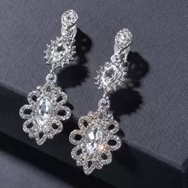 Клипсы висячие со стразами