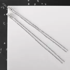 Клипсы для ушей висячие со стразами qf