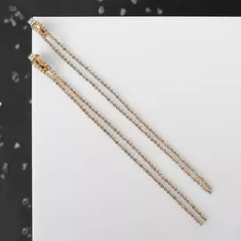 Клипсы для ушей висячие со стразами qf