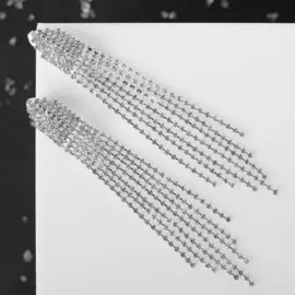 Клипсы для ушей висячие со стразами qf