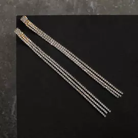 Клипсы для ушей висячие со стразами qf