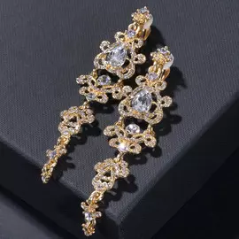 Клипсы для ушей висячие со стразами qf