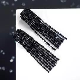 Клипсы для ушей висячие со стразами qf