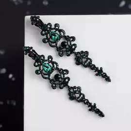 Клипсы для ушей висячие со стразами qf