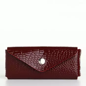 Ключница карманная на кнопке textura, длина 15 см, кольцо, цвет бордовый