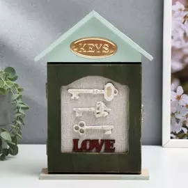 Ключница дерево 4 крючка домик