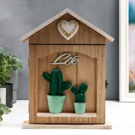 Ключница дерево 6 крючков