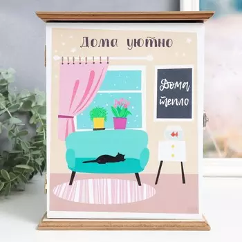 Ключница дерево 6 крючков