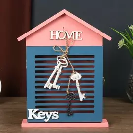 Ключница дерево 6 крючков домик