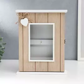 Ключница дерево со стеклянной вставкой