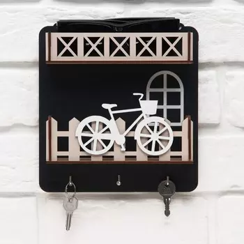 Ключница настенная с полкой и карманом, 19.220 см