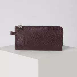 Ключница карманная на молнии textura, длина 14 см, кольцо, цвет бордовый