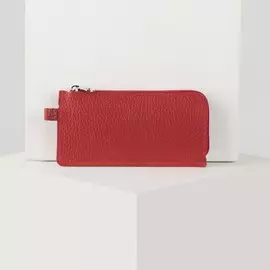 Ключница на молнии, длина 14 см, цвет красный