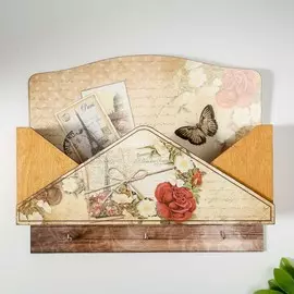 Ключница открытая с выпуском с кармашком