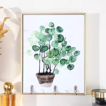 Ключница пластик, мдф 3 крючка