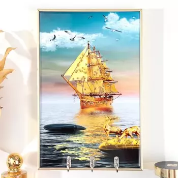 Ключница пластик, мдф 3 крючка