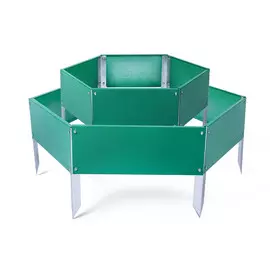 Клумба оцинкованная, 2 яруса, d=60–80 см, высота бортика 30 см, ярко-зеленая, greengo