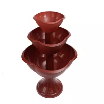 Клумба пластиковая, 3 яруса, d=27–40–55 см, высота бортика 90 см, коричневая,