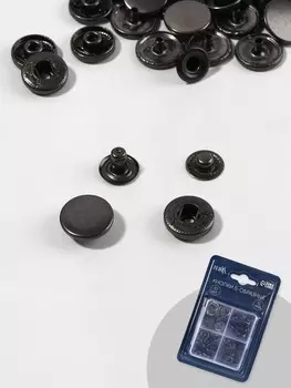 Кнопки установочные teira, альфа (s-образные), d=15 мм, 10 шт., в пластиковом боксе, цвет черный никель