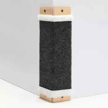 Когтеточка угловая, ковролин с мехом, 45 х 20 см