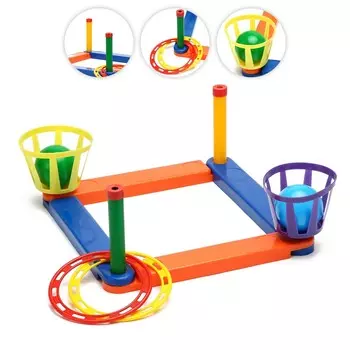 Кольцеброс-шароброс, 2 шара, 2 кольца, 16.535 см