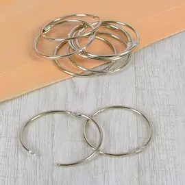 Кольцо для карниза, разъемное, d = 63/68 мм, 10 шт, цвет серебряный