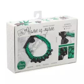 Колье из мулине изумрудное, набор для создания, 6 × 13 × 6 см