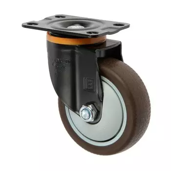 Колесо мебельное cappio, d=100 мм, на площадке, поворотное, покрытие tpr