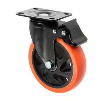 Колесо мебельное cappio, d=125 мм, поворотное, со стопором, покрытие pvc