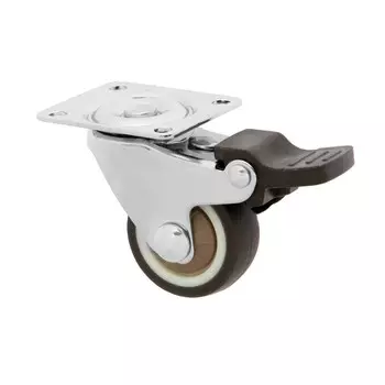 Колесо мебельное cappio, d=30 мм, со стопором, поворотное, мягкий ход, покрытие tpr