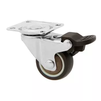 Колесо мебельное cappio, d=38 мм, со стопором, поворотное, мягкий ход, покрытие tpr