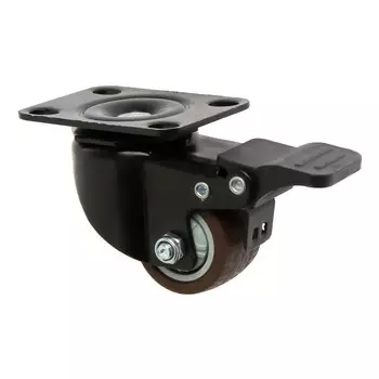 Колесо мебельное cappio, d=40 мм, на площадке, со стопором, поворотное, покрытие tpr