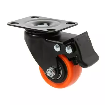 Колесо мебельное cappio, d=50 мм, поворотное, со стопором, покрытие pvc