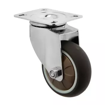 Колесо мебельное cappio d=75,на площадке, поворотное, мягкий ход, покрытие tpr